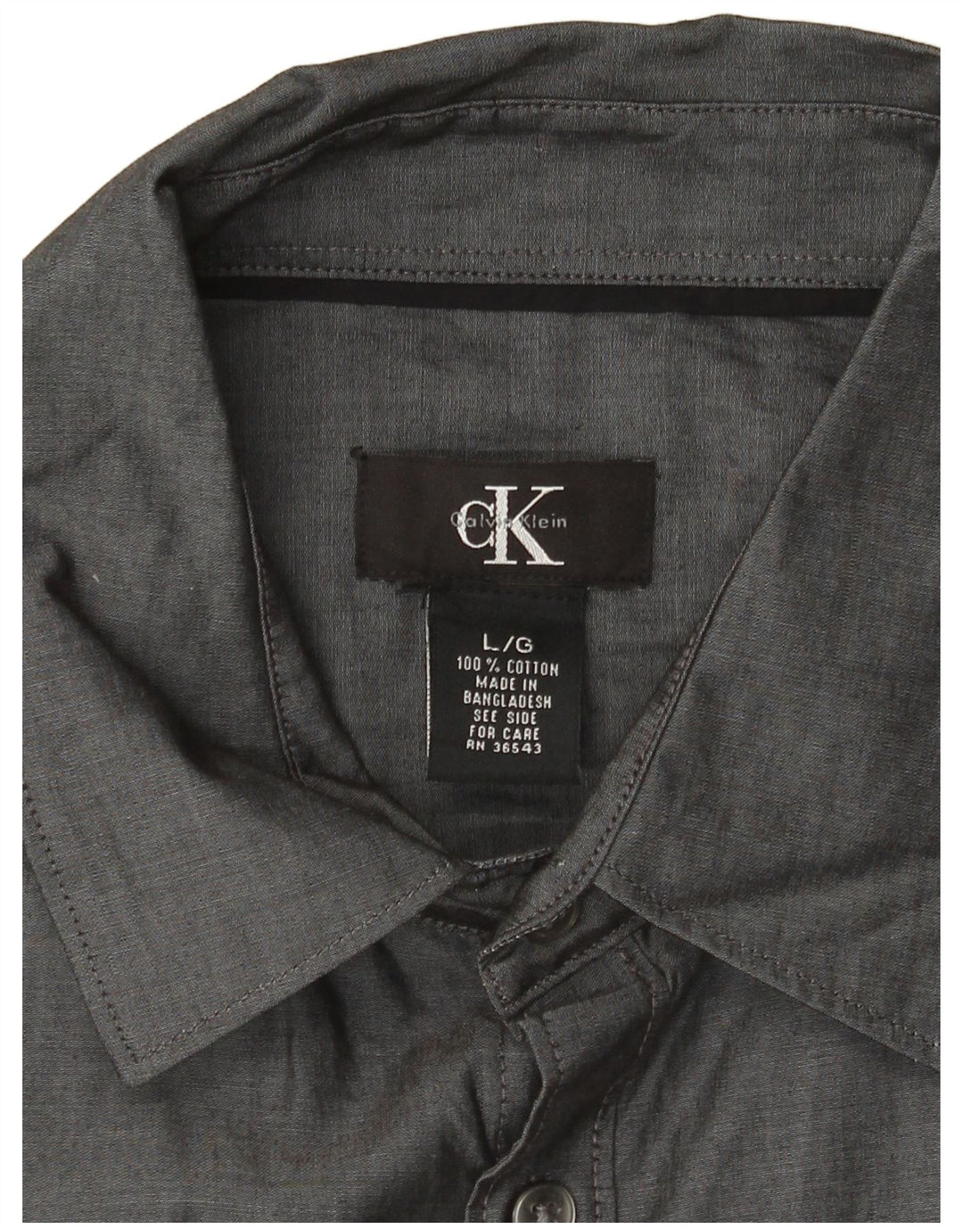 CALVIN KLEIN Camisa de manga corta para hombre Grande Gris Algodón
