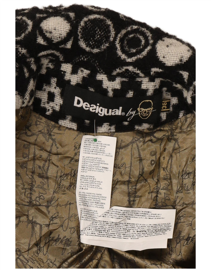 Abrigo Desigual Mujer EU 36 Viscosa Geométrica Negra Pequeña