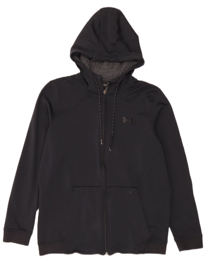 Under Armour Sudadera con capucha y cremallera para hombre, talla grande, color negro