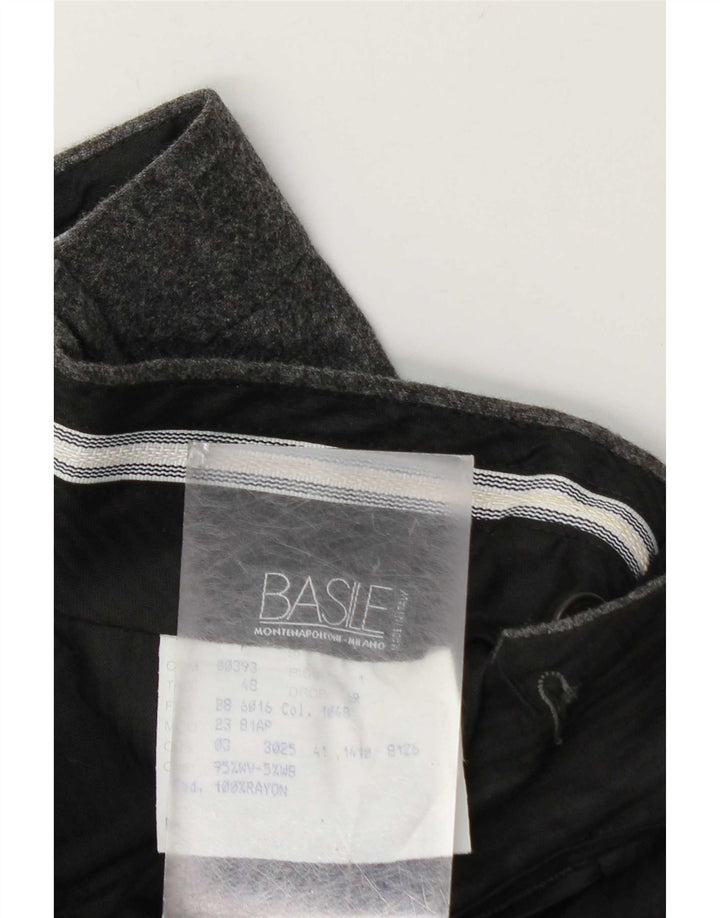 Basile Pantalón de traje con pinzas para hombre IT 48 Medium W32 L37 Lana gris