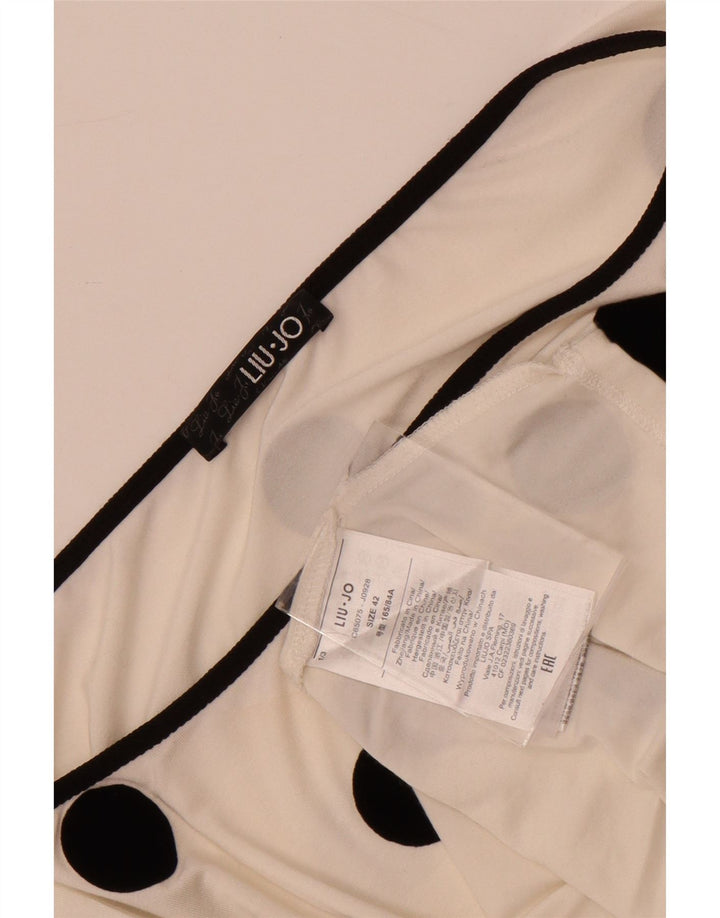 Liu Jo Top De Manga Larga Con Un Hombro Para Mujer IT 42 Medium White Polka Dot