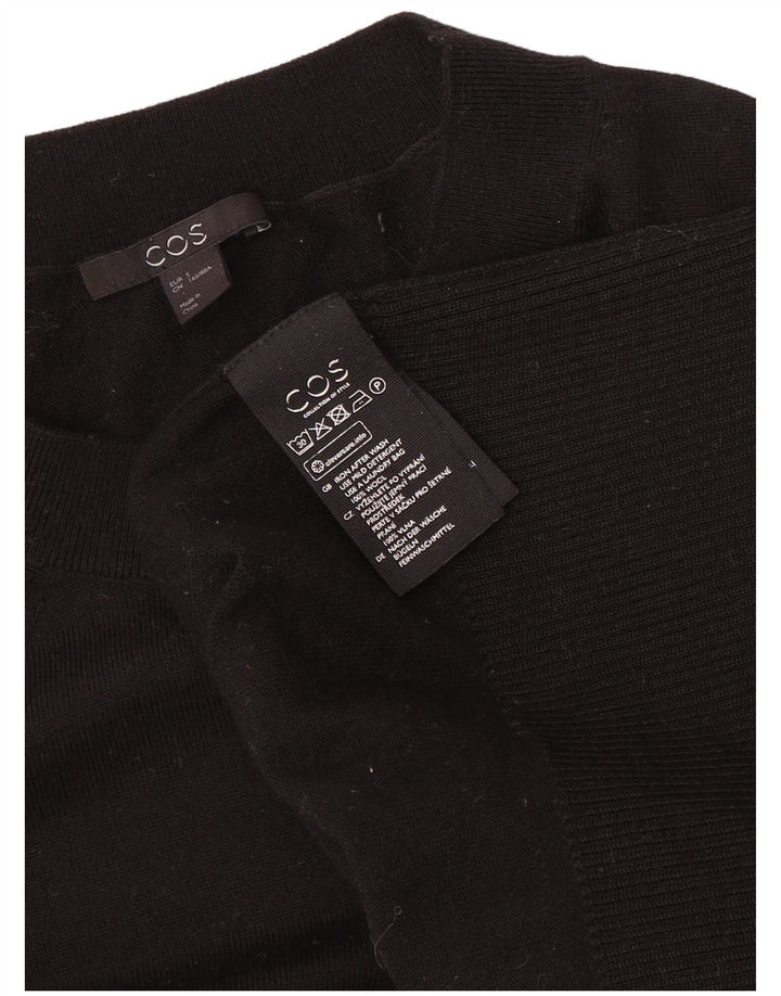Cos Suéter de cuello redondo de gran tamaño para mujer UK 10 Small Black Wool