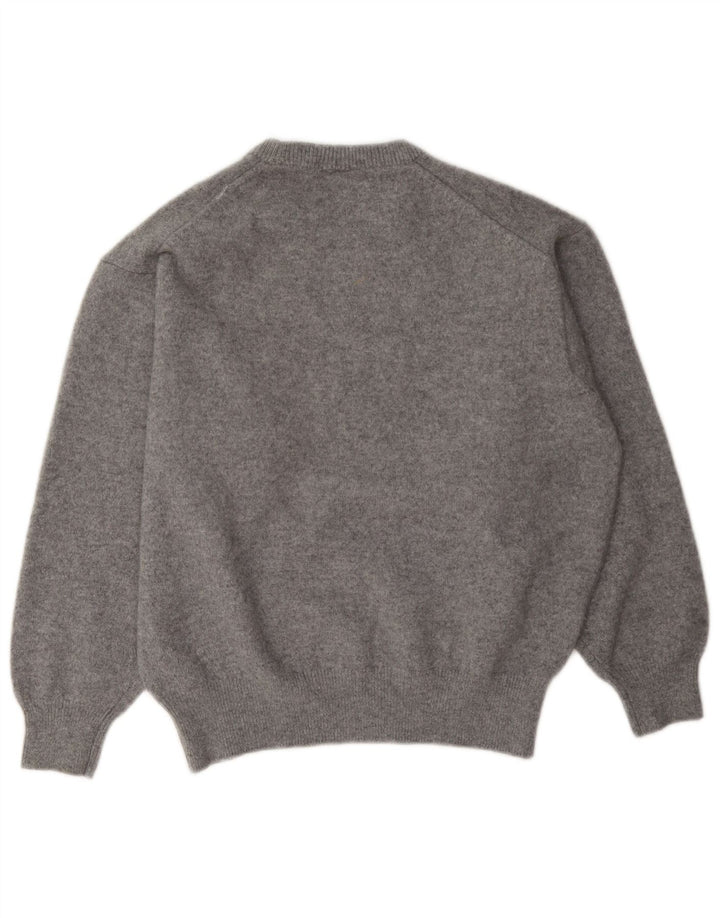 Marks & Spencer Jersey de cuello redondo para hombre de lana gris medio