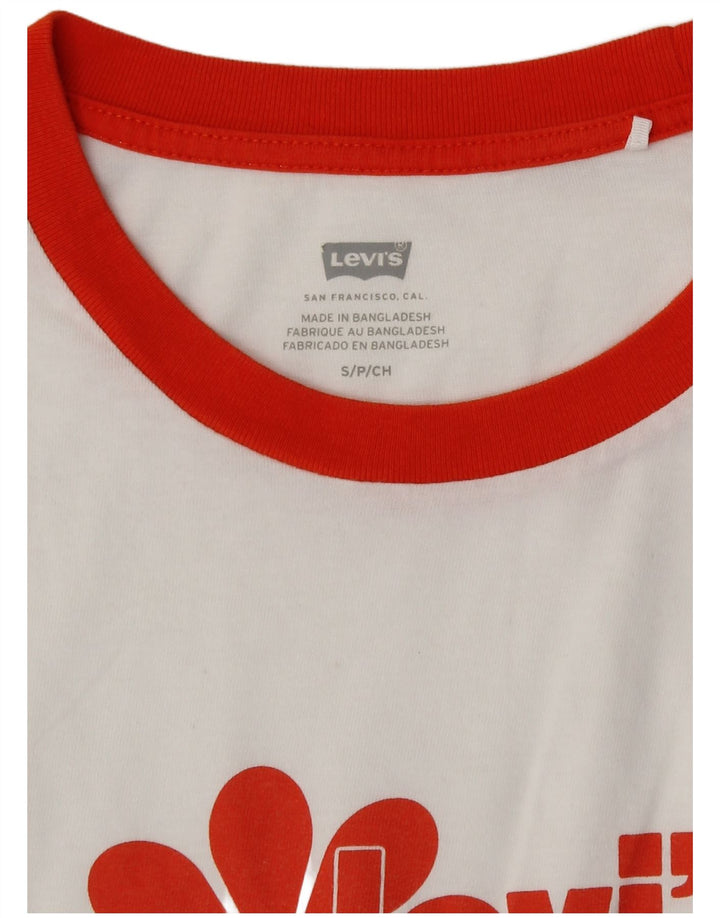 Levi's Camiseta gráfica para mujer Top UK 10 Small White