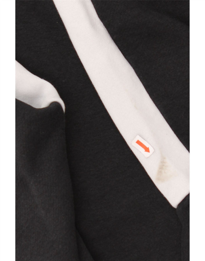 NIKE Sudadera con capucha y cremallera para hombre, talla grande, algodón negro con bloques de color