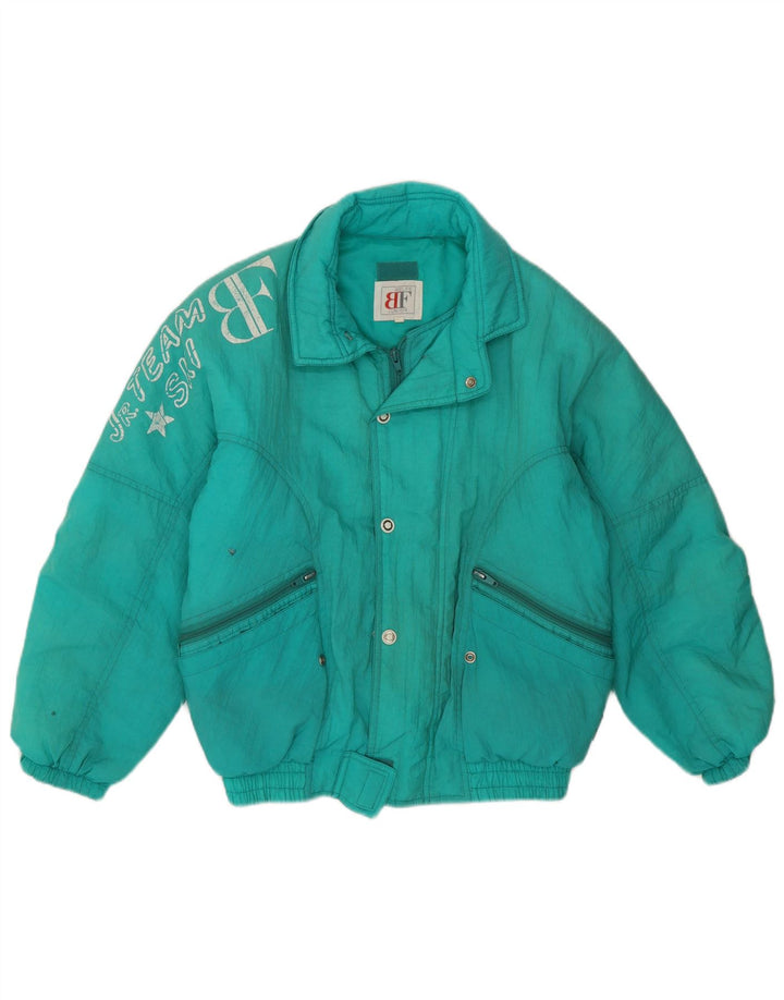 Belfe Chaqueta de esquí con gráfico extragrande para niña 10-11 años Poliamida verde Años 80