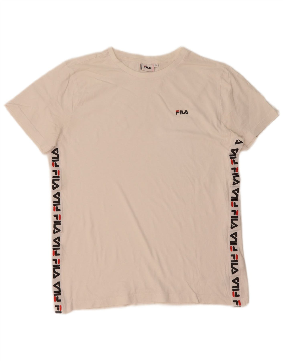 Fila - Camiseta gráfica para hombre, talla grande, algodón blanco