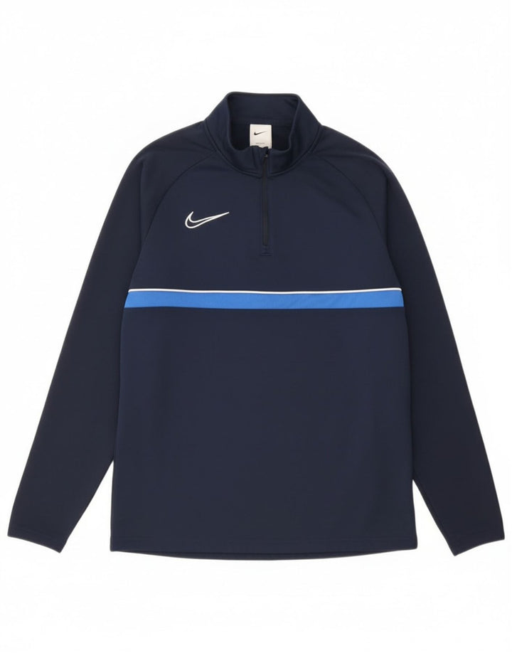 Nike Hombre Dri Fit Jersey Chándal Top Pequeño Azul Marino Colorblock