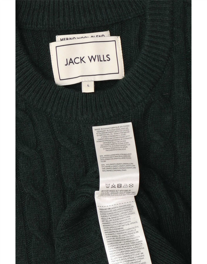 Jack Wills Jersey De Cuello Redondo Para Hombre De Lana Verde Grande