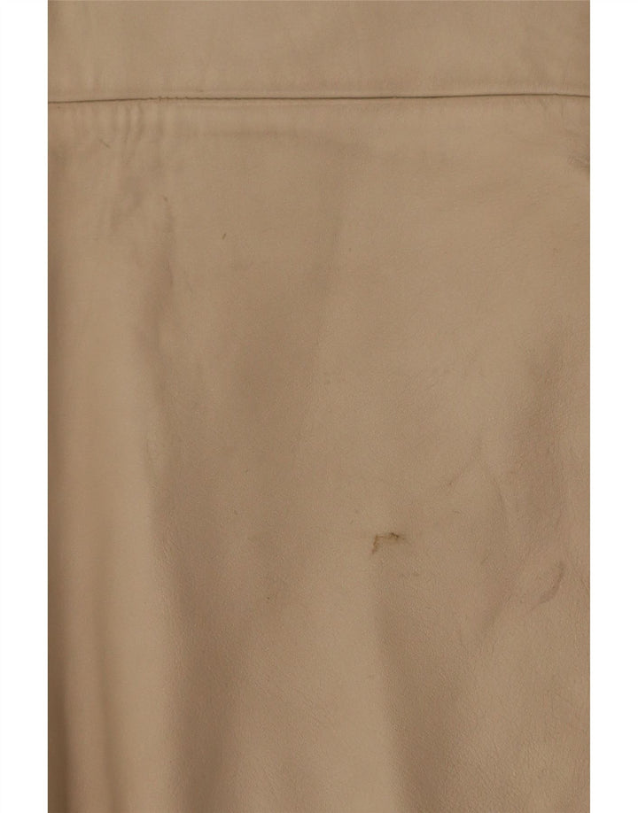 Chaleco de cuero vintage para mujer IT 38 XS Beige