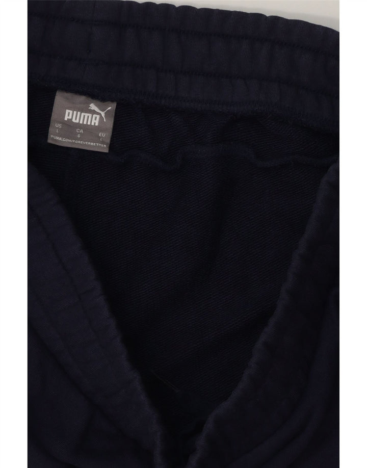 PUMA Pantalones cortos deportivos con gráficos para hombre, talla grande, azul marino