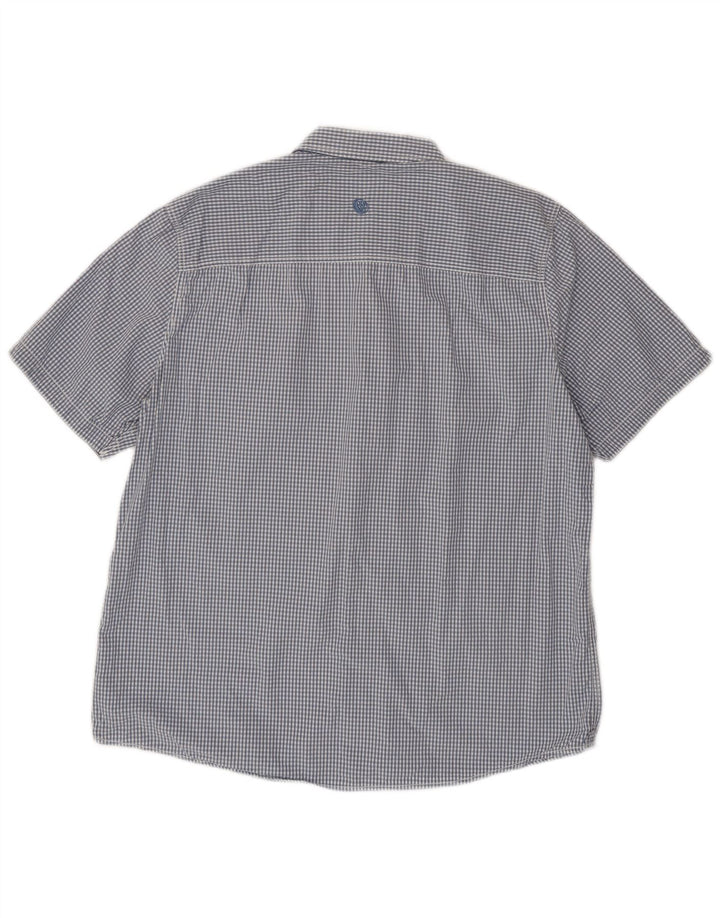 Camisa de manga corta para hombre Fat Face XL Algodón a cuadros azul