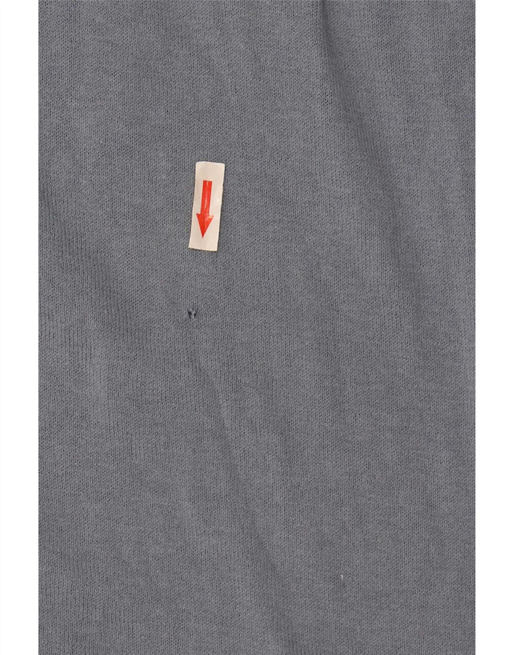Zara Hombre Cárdigan De Manga Corta Suéter Grande Gris Algodón