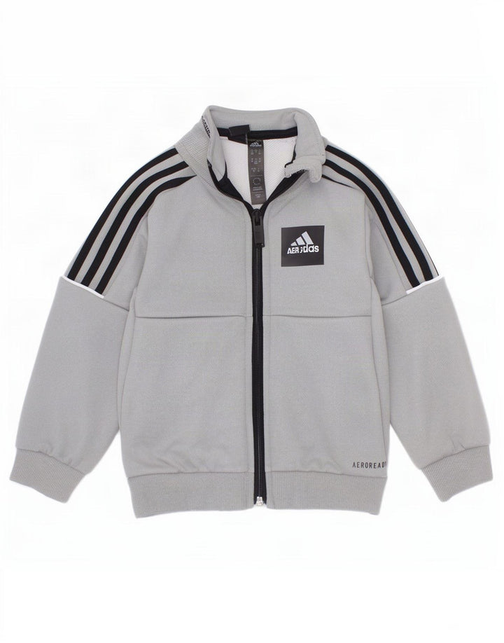 Adidas Aeroready Chándal Top Chaqueta para Bebés 18-24 Meses Gris Poliéster