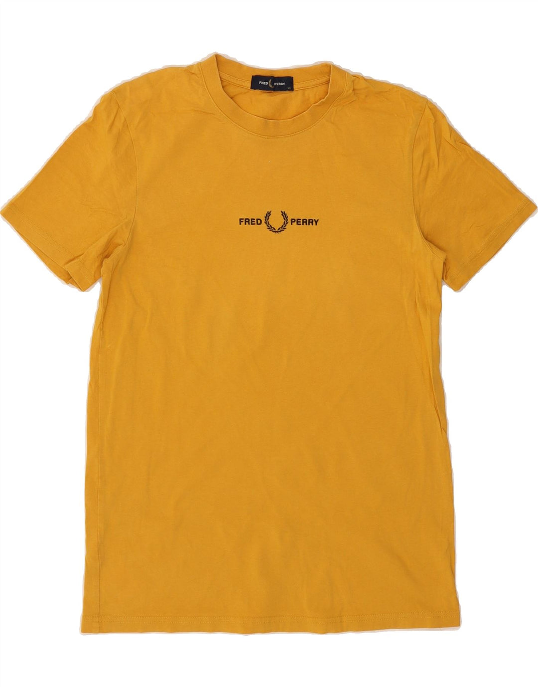 FRED PERRY Mens T-Shirt Top XS Yellow Cotton Vintage Fred Perry and Second-Hand Fred Perry from Messina Hembry 