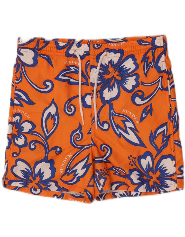 Sundek Bañador con estampado gráfico para hombre Poliéster floral naranja medio