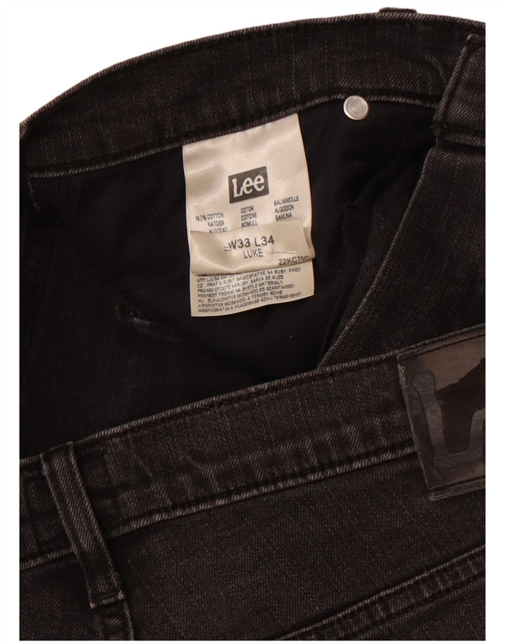 LEE Luke Slim Jeans para Mujer W33 L30 Algodón Negro