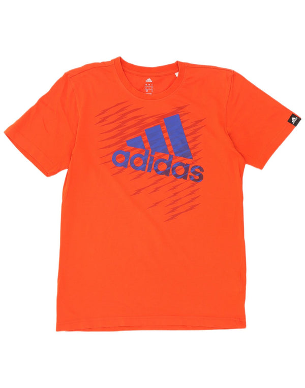 Adidas Mens Climalite Graphic Camiseta Top Pequeño Algodón Naranja