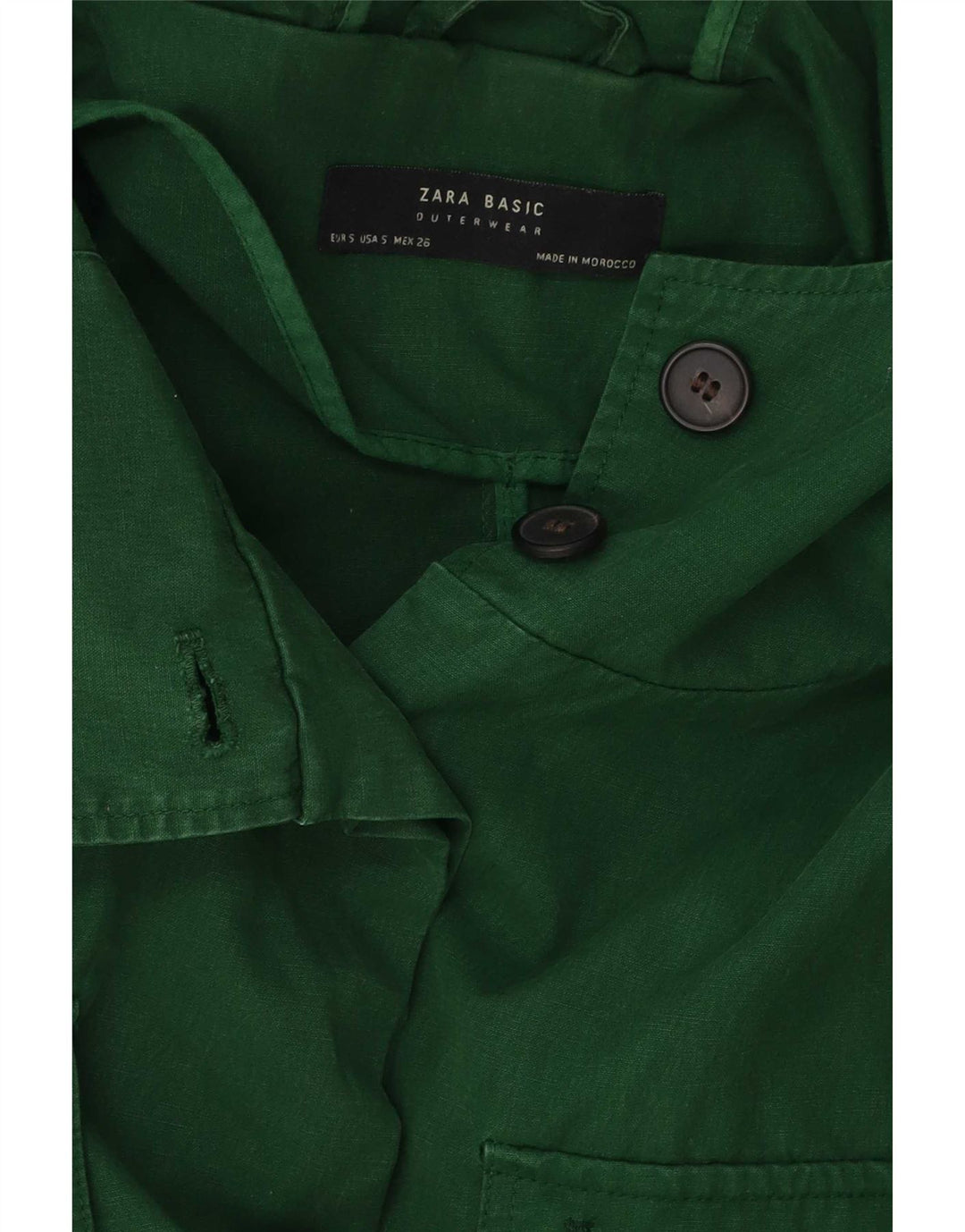 Zara Mujer Chaqueta Bomber Extragrande Con Capucha UK 10 Small Verde