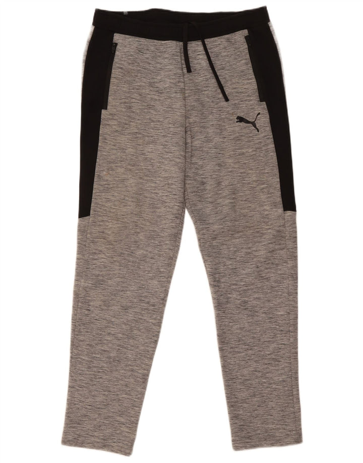Puma Pantalones De Chándal Para Hombre De Algodón Gris Color Block Grande