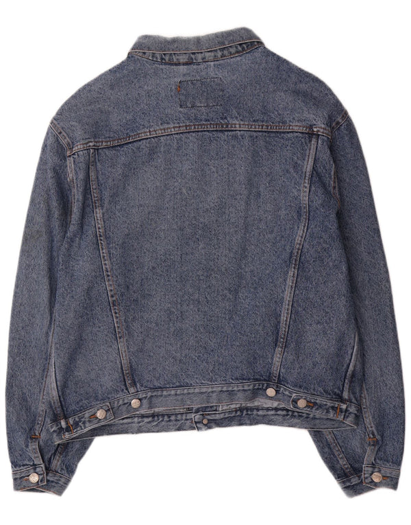 Vintage hombres chaqueta de mezclilla Reino Unido 42 XL algodón azul