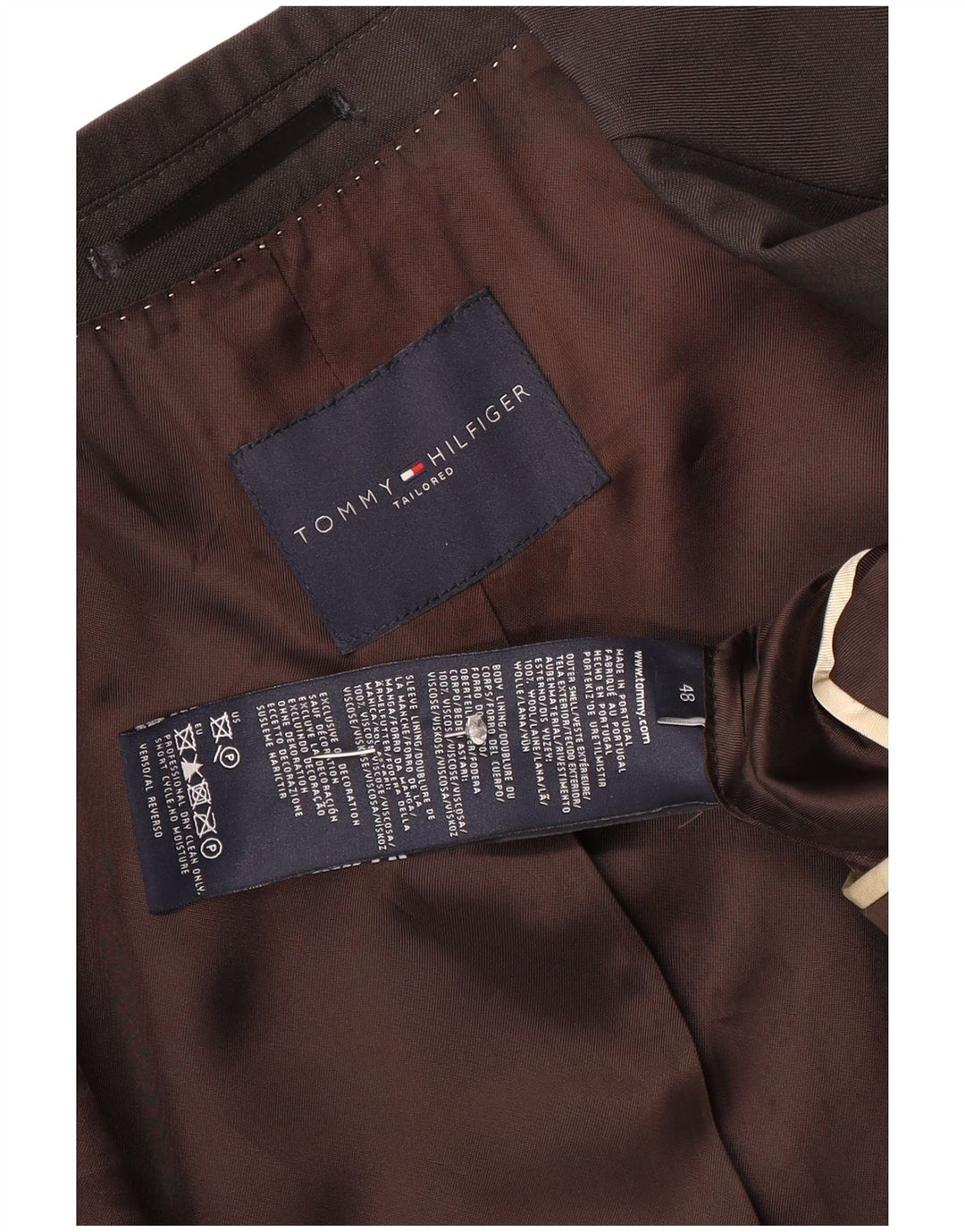 Tommy Hilfiger Chaqueta tipo blazer de 2 botones para hombre IT 48 Lana marrón medio