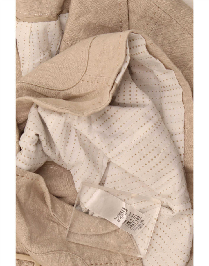 Marks & Spencer Chaqueta tipo blazer de 3 botones para mujer UK 42 Medium Beige Linen