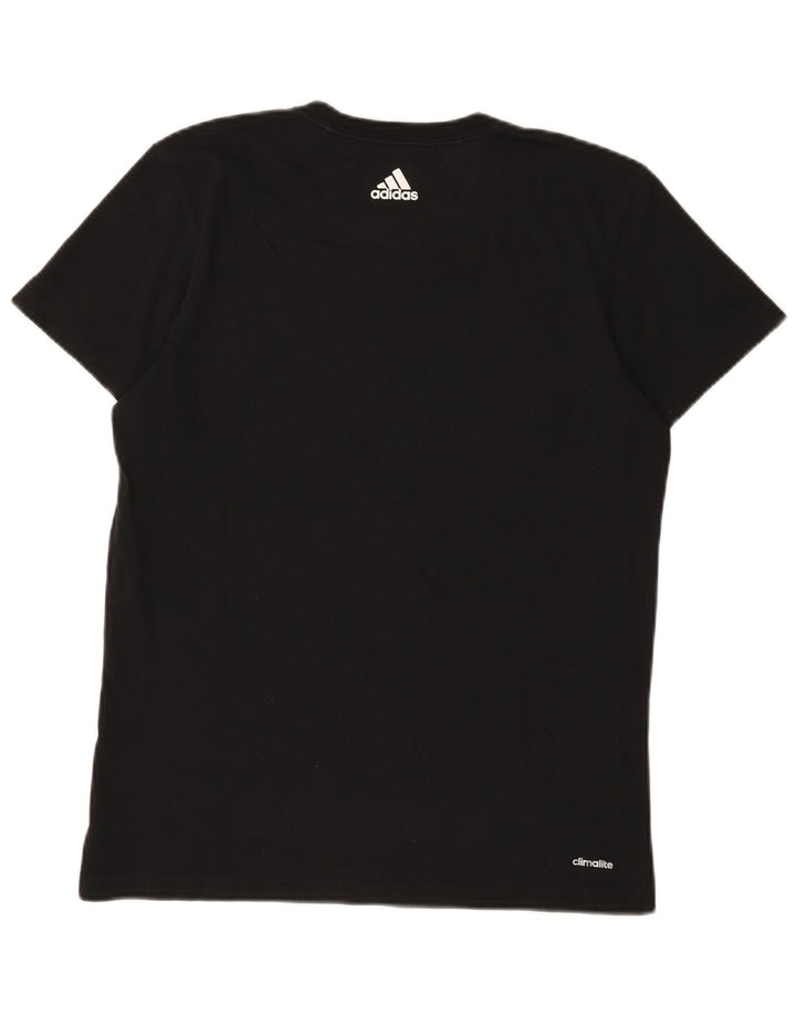 Adidas Mens Climalite Graphic Camiseta Top Medio Negro Algodón