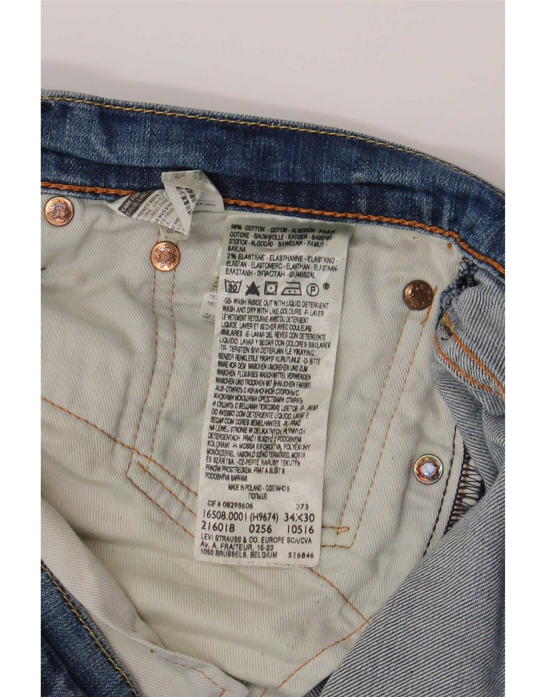Levi's Jeans rectos 508 para hombre W34 L30 Algodón azul
