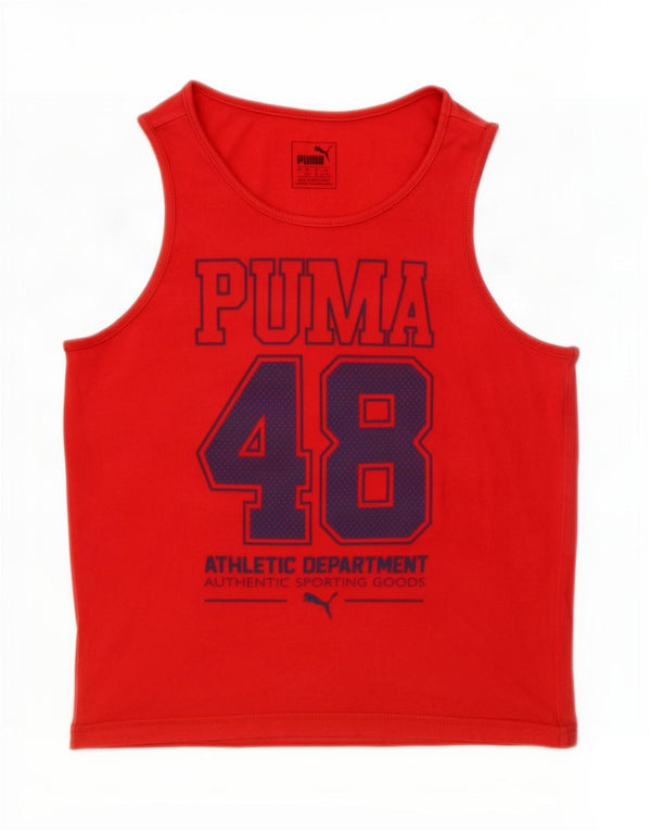 Puma Camiseta sin mangas gráfica para niños 11-12 años Rojo