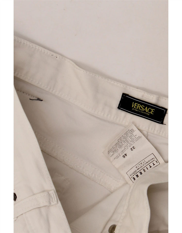 Versace Vaqueros Rectos W32 L29 Blanco Algodón