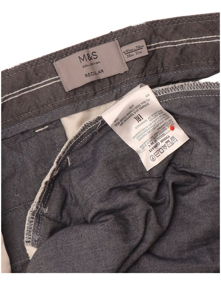Marks & Spencer Pantalones chinos rectos regulares para hombre W36 L31 Blanco roto