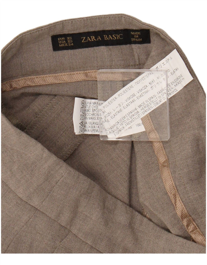 Zara Mujer Pantalón Chino Bootcut XS W24 L25 Poliéster Beige