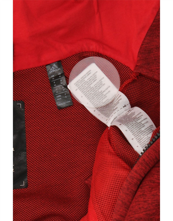 Adidas Hombre Chándal Top Chaqueta Mediano Rojo Moteado Poliéster