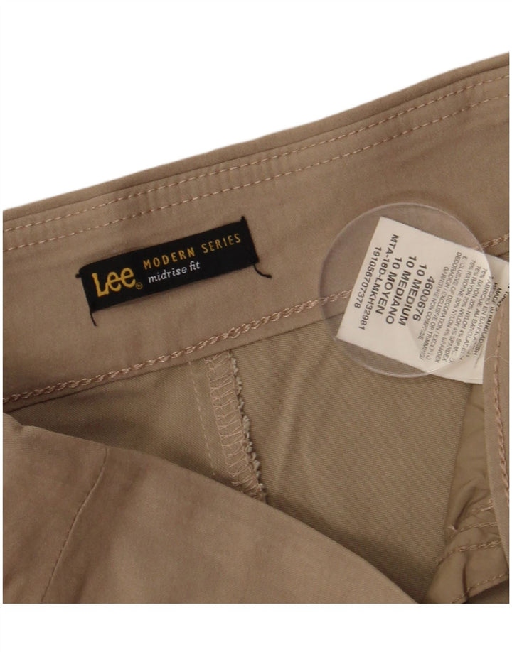 LEE Pantalones capri de tiro medio para mujer, serie moderna, talla 10, grande, W30 L21, color beige