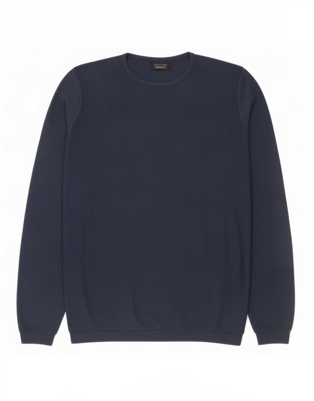 Zara Mens Crew Neck Jumper Sweater Grande Azul Marino