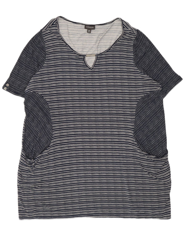 Marks & Spencer Vestido tipo camiseta con autógrafo para mujer UK 20 2XL Azul marino a rayas