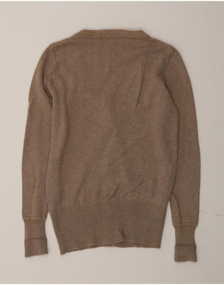 Zara Mujer Cárdigan Suéter UK 46 Grande Gris Algodón