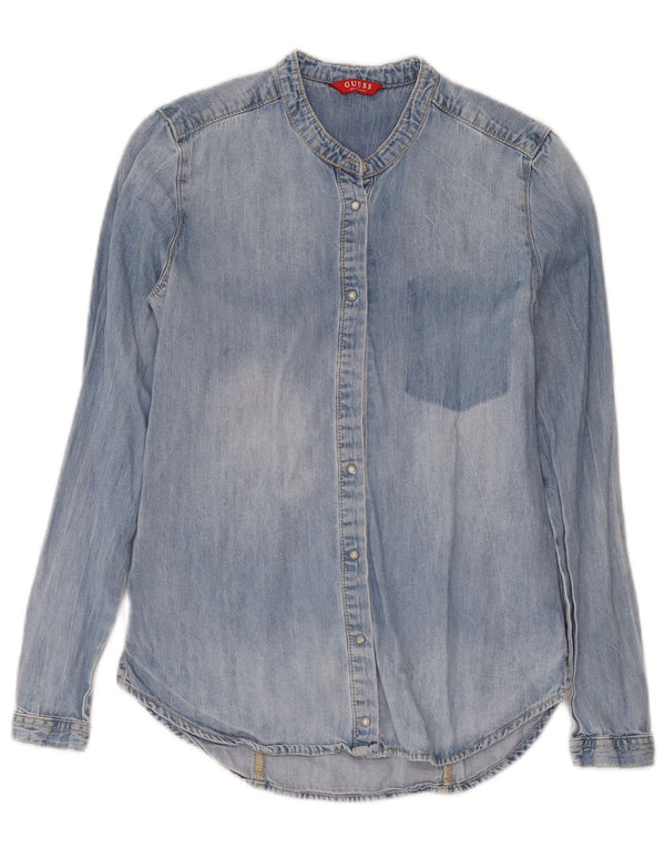 Guess Camisa vaquera de ajuste relajado para hombre UK 4 XS Algodón azul
