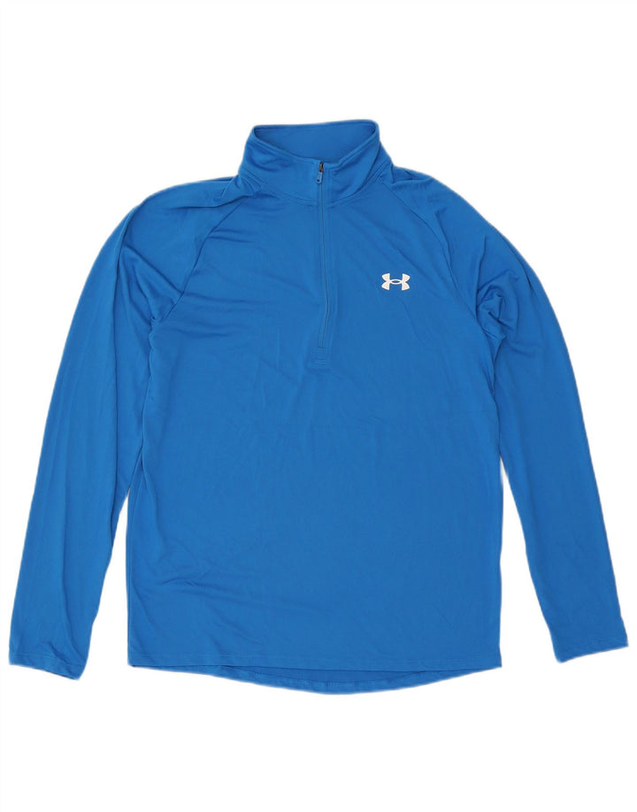Under Armour Chándal con cremallera y cuello para hombre, color azul medio