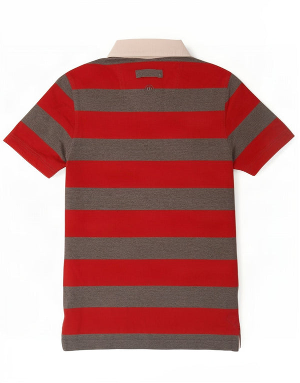 Polo de rugby para hombre Fat Face XS Algodón de rayas rojas