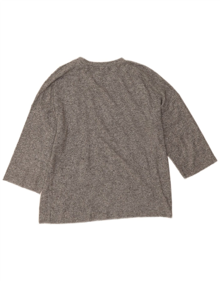 Zara Suéter De Cuello Redondo De Gran Tamaño para Mujer UK 44 Gris Medio