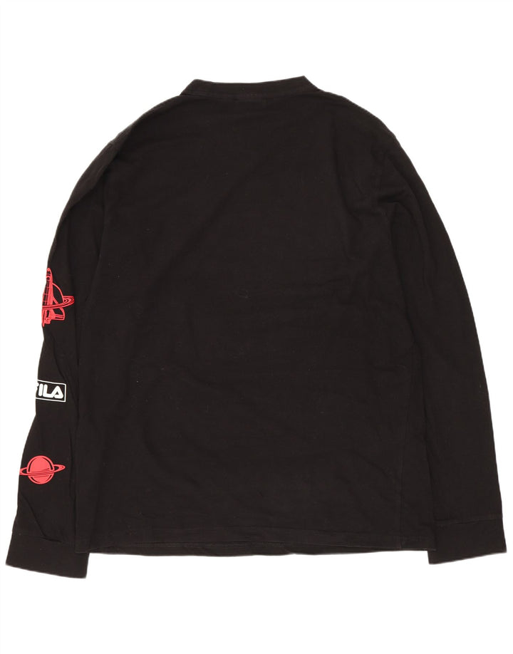 Fila Hombre Graphic Top Manga Larga Algodón Negro Mediano
