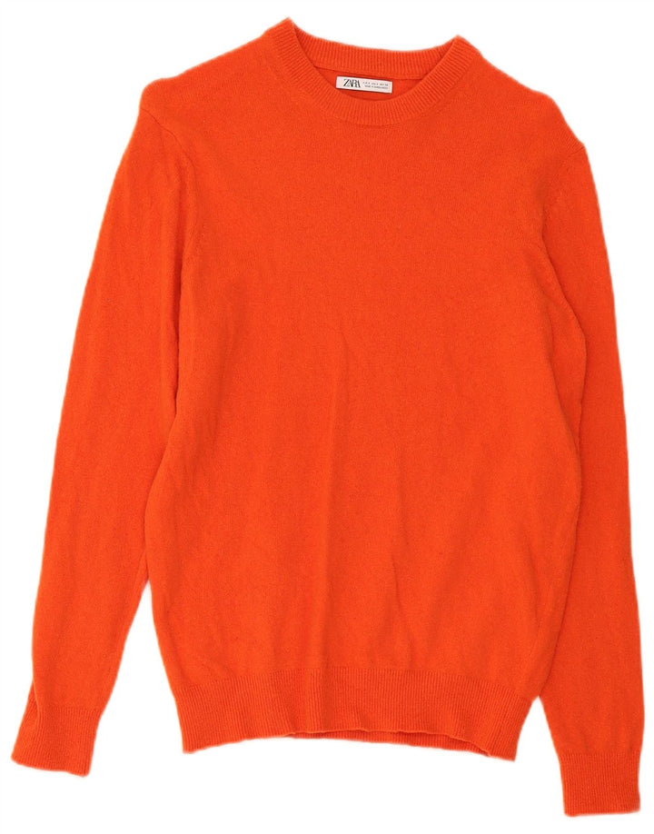 Zara Hombre Jersey Cuello Redondo Jersey Pequeño Naranja