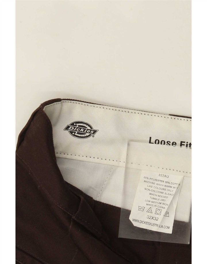 Dickies Pantalones cargo holgados para hombre W32 L32 Poliéster marrón