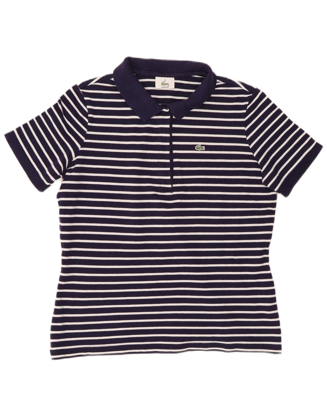 Polo Lacoste Mujer Talla 46 XL Azul Marino Rayas