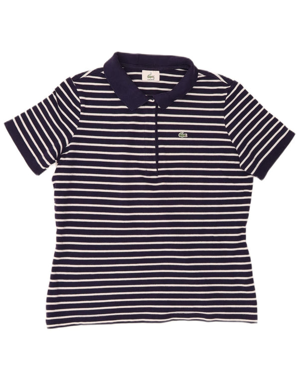 Polo Lacoste Mujer Talla 46 XL Azul Marino Rayas