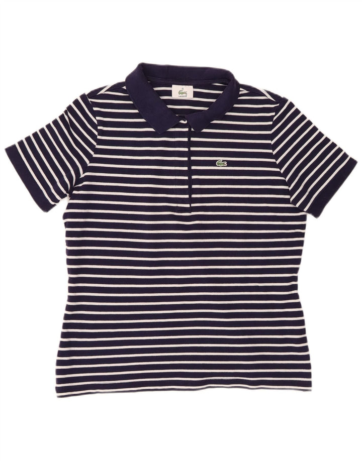 Polo Lacoste Mujer Talla 46 XL Azul Marino Rayas