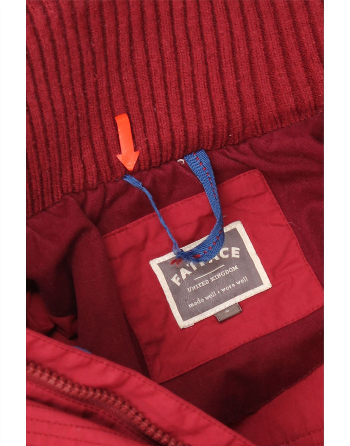 Chaqueta cortavientos con capucha para hombre Fat Face UK 36 Small Red Nylon