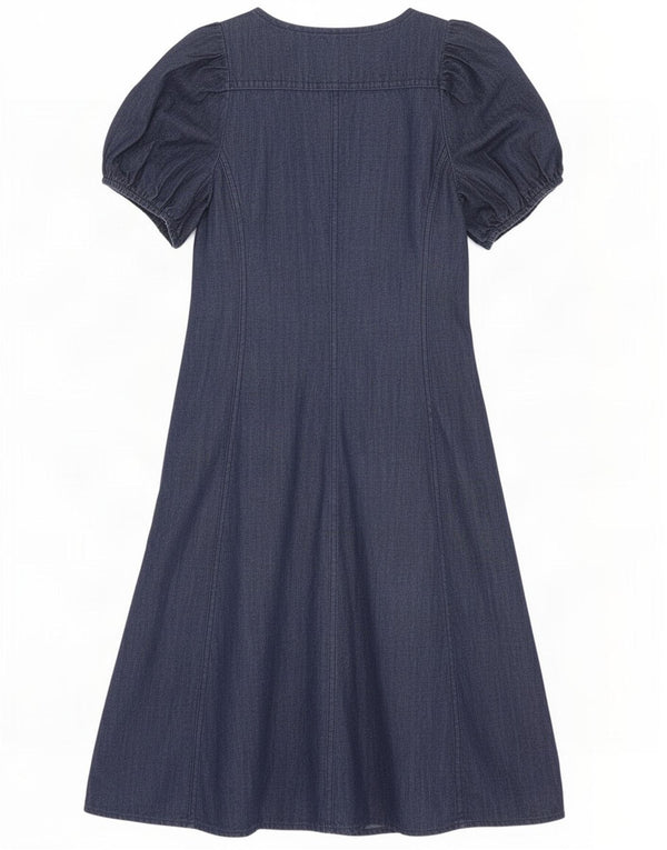 Zara Vestido Vaquero Mujer UK 10 Small Azul Marino Algodón